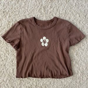 Coffee brown lettuce cut t-shirt from PacSun